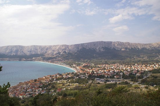 Baška na ostrově Krk – pohled shora